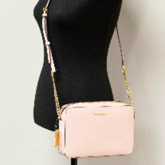 SALE! NWT Michael Kors Leather E/W Jet Set Crossbody Shoulder Bag Pink Blush - Picture 8 of 14